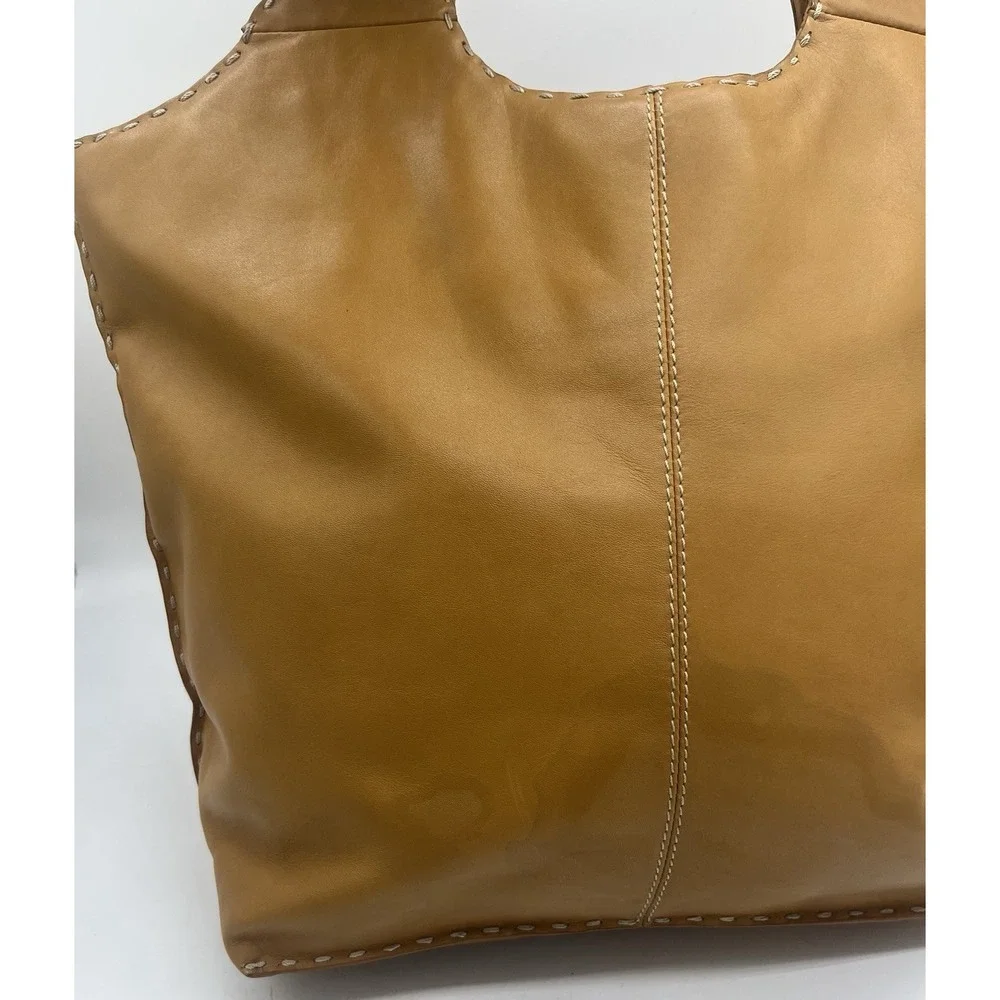 Fossil Classic‎ 75082 Tan Leather Hobo Tote Shoulder Bag With Key